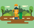 Worker With Safety Equipment Vector