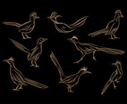 Roadrunner Line Art Vector