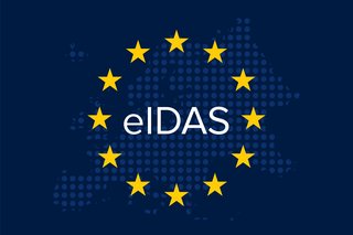 Europäische Flagge um das Wort eIDAS