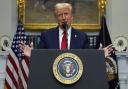 Donald Trump speaking in the Roosevelt Room of the White House