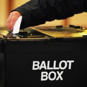 Voter at the ballot box