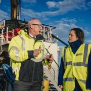 Deputy First Minister Kate Forbes is pictured with Forth Ports Group CEO Stuart Wallace following the UK’s third largest port operator’s announcement  of its £50 million private investment in infrastructure at the Port of Leith – having secured