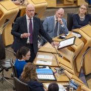 First Minister of Scotland John Swinney during First Minister's Questions at the Scottish Parliament in Holyrood, Edinburgh.