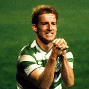 Tommy Burns celebrates for Celtic