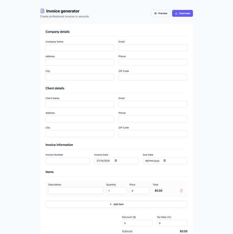 Invoice generator