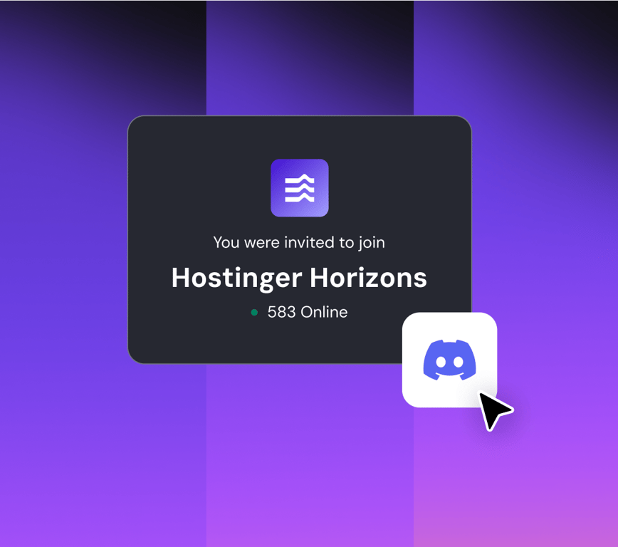 انضم إلى مجتمع Hostinger Horizons على Discord