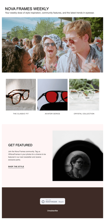 Neutral UGC style spotlight newsletter