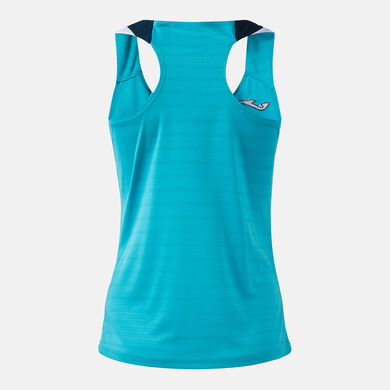 Camiseta tirantes mujer Terra turquesa fl&uacute;or dark navy