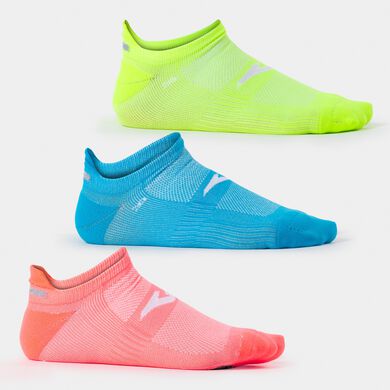 Calcetines unisex Running Night coral fl&uacute;or amarillo fl&uacute;or