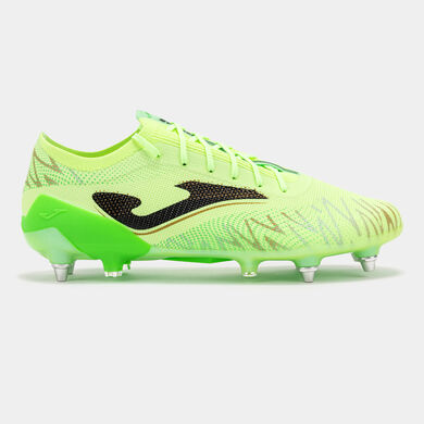 Botas f&uacute;tbol Striker Premium Men 25 terreno blando SG amarillo fl&uacute;or