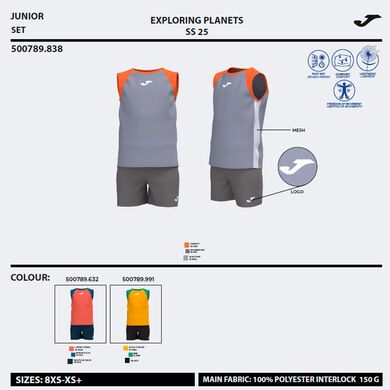 Set junior Kids Camp azul gris