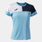 Maglia a manica corta donna Crew V celeste blu navy