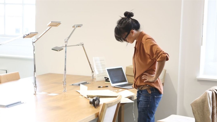 A person using archives in the reading room