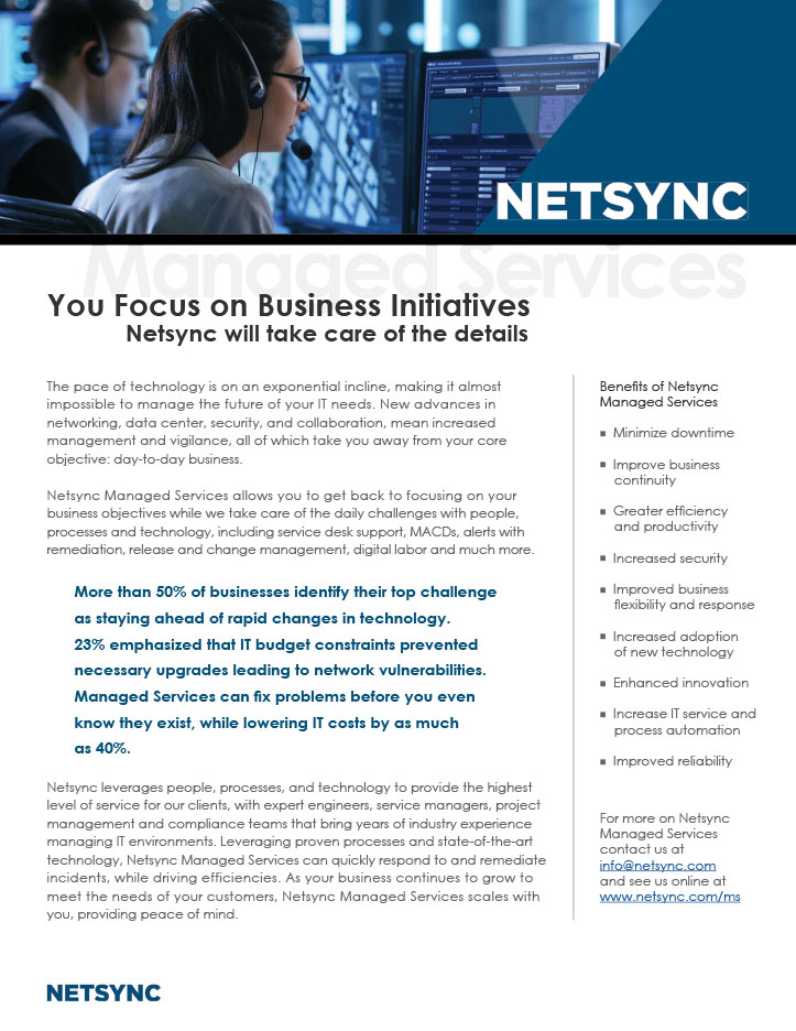Netsync Managed Services Collateral Netsync Managed Services Collateral