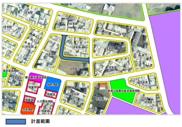 國土署南工分署1140115-1澎湖縣馬公市機三北側8米計畫道路位置示意圖(南工分署提供).jpg