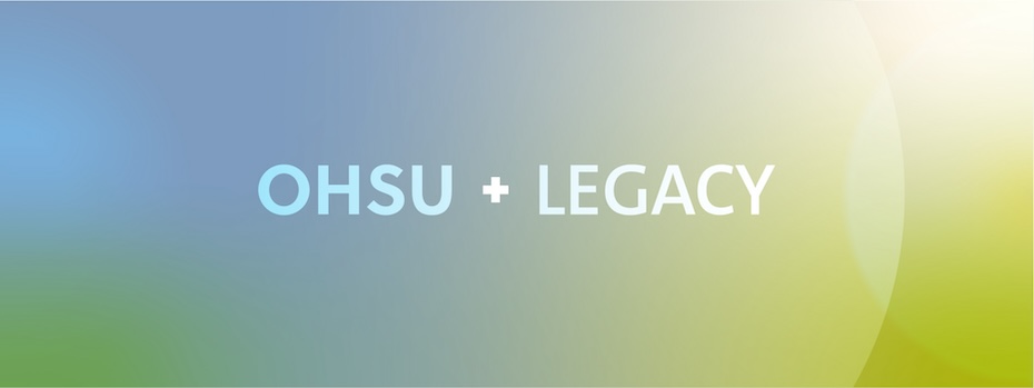 Gradient color block with OHSU plus Legacy