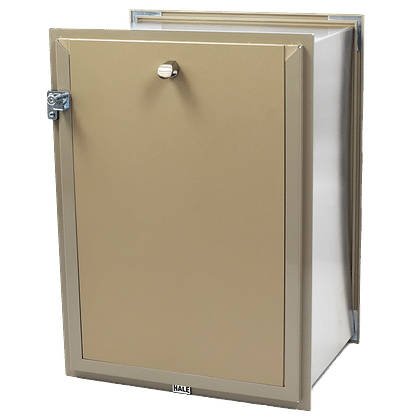 Hale Custom Dimension dog door for walls, black aluminum frame in a double-flap configuration, shown in studio product photography against a neutral background.