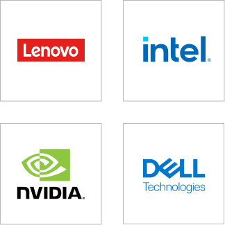 Loghi partner: Lenovo, intel, NVIDIA, Dell