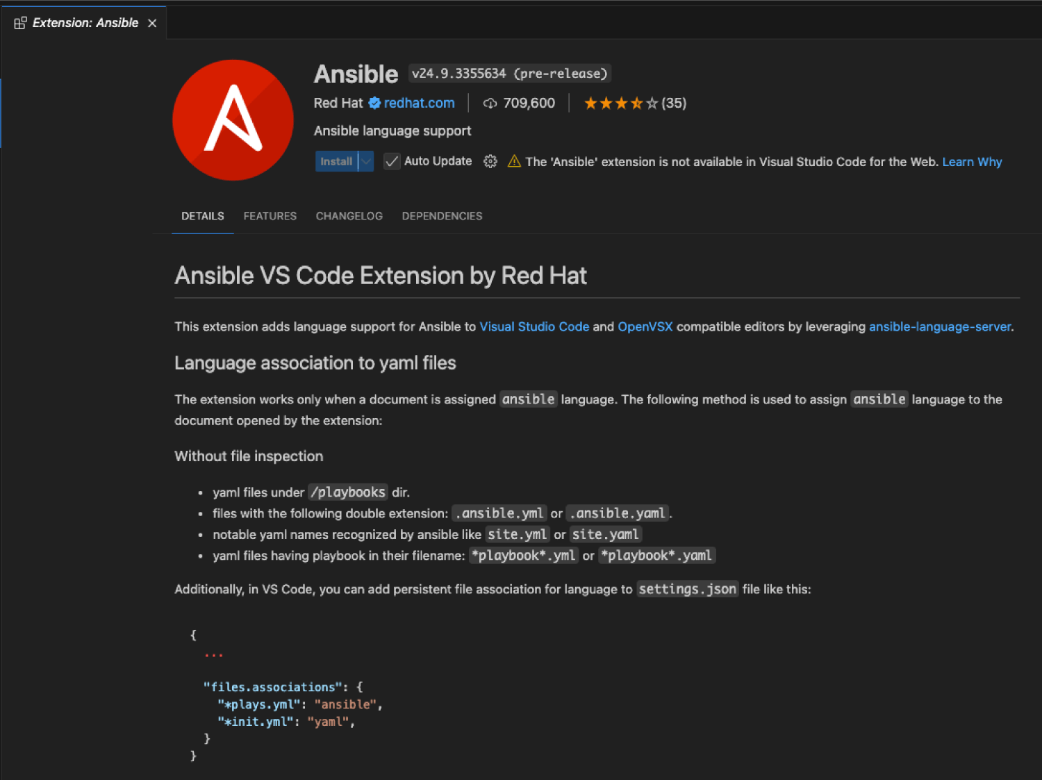 Installing Ansible VS Code