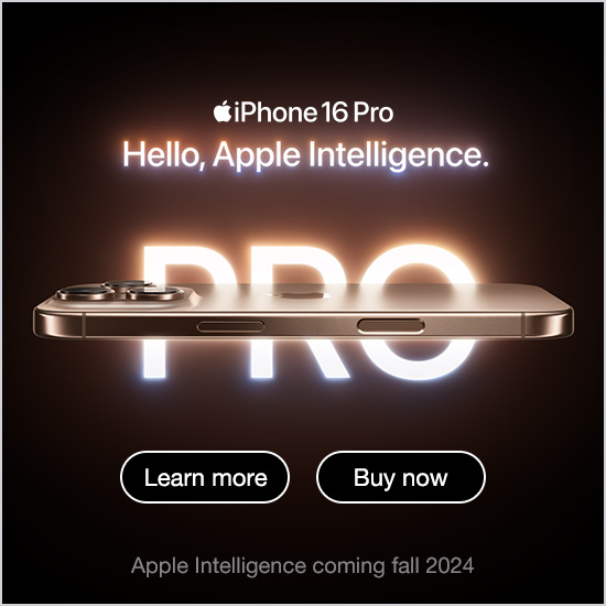 iPhone 16 Pro Hello,Apple Intelligence. Apple Intelligence coming fail 2024 Buy now Learn more