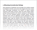 [Meaning in] molecular biology