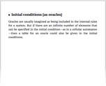 Initial conditions [as oracles]