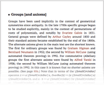 Groups [and axioms]