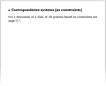 Correspondence systems [as constraints]