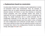 Explanations based on constraints