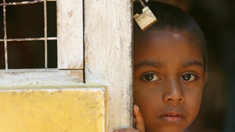 Young child waiting to receive dental care