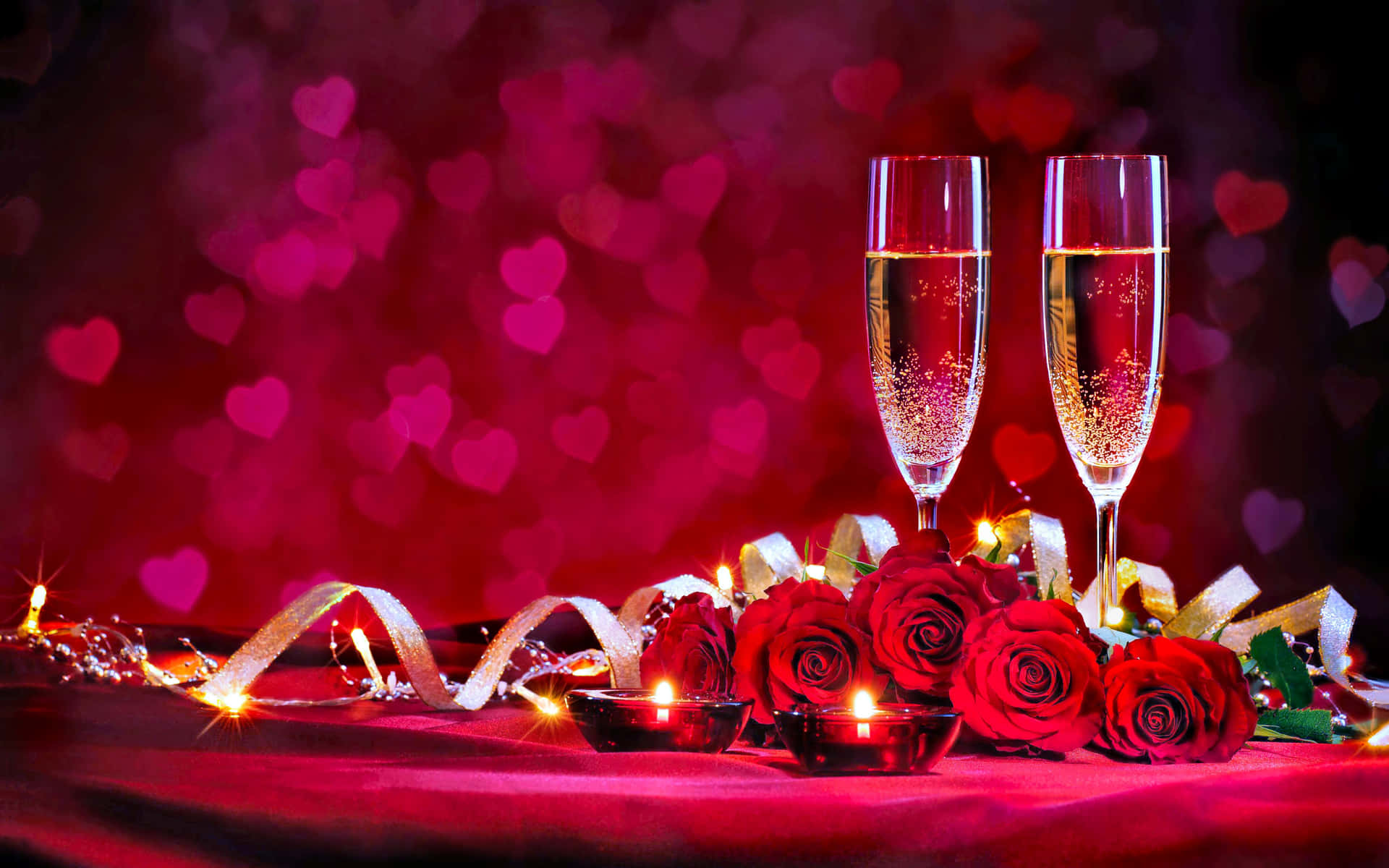 Elegant Pink Champagne with Bubbles Wallpaper