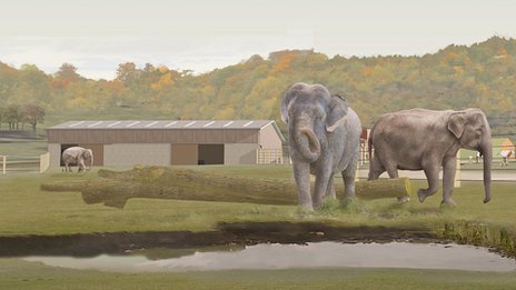 The multi-million pound sanctuary will include a heated elephant house, sand pits, elephant spa and 