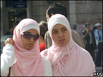 Two women in the Tunisian capital on 12 October 2006