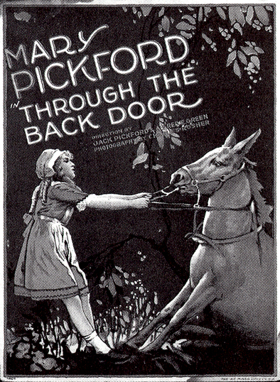 filmannons med Pickford och h�st och texten In Through the Back Door