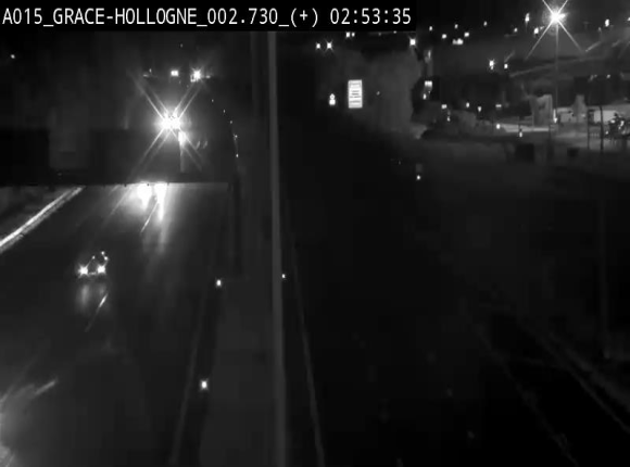 Webcam E42/A15 à Grâce-Hollogne, à proximité de la jonction avec l'A604. Vue orientée vers Namur