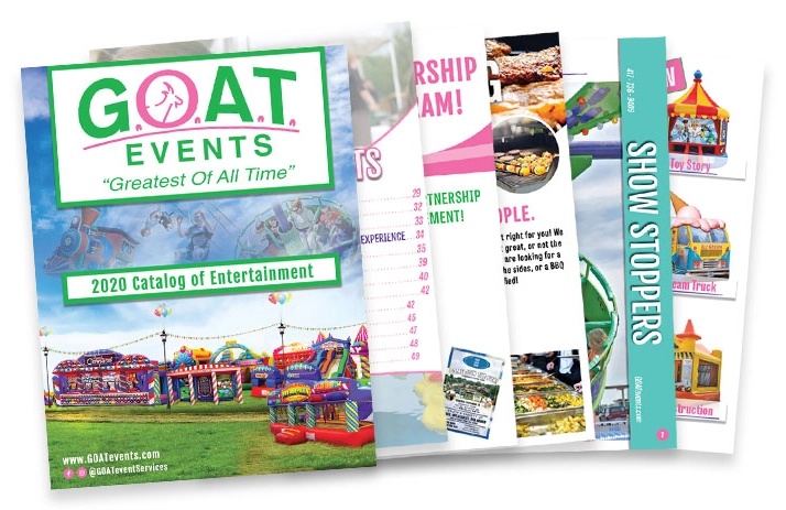 Digital and print product catalog for GOAT events