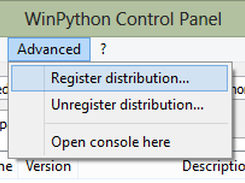 WinPython Control Panel allows to "register" your distribution to Windows