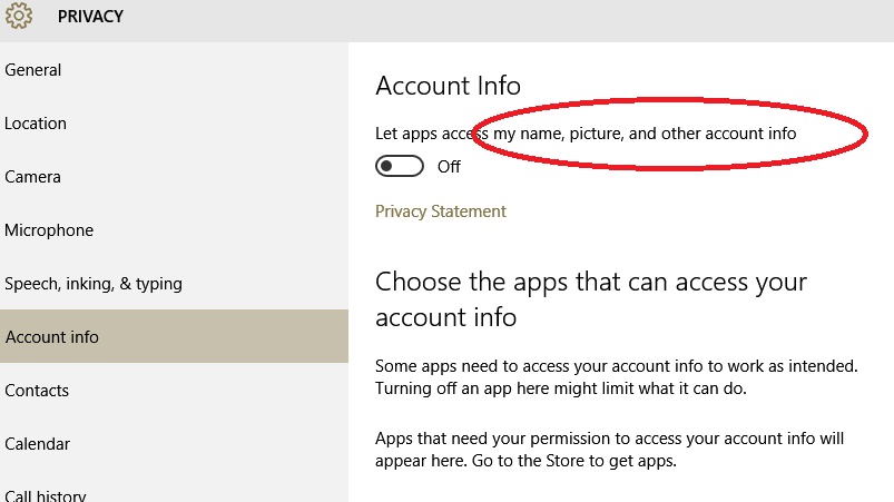 account info