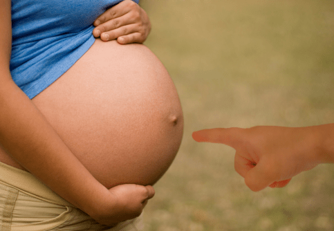 Pointing at the belly
