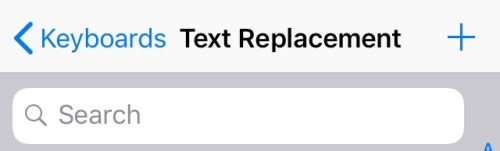text replacement plus sign
