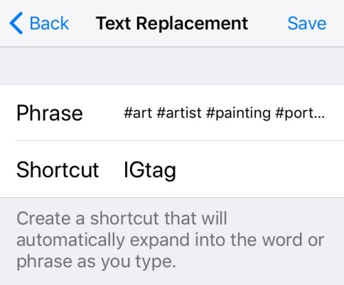 text replacement