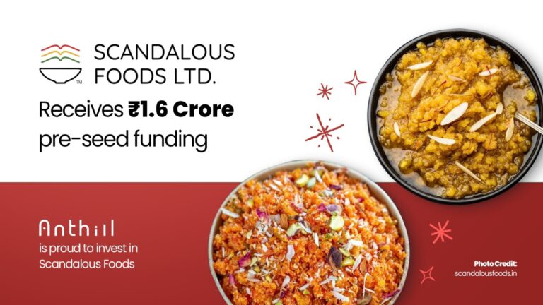 A delicious triumph resulting in a  ₹1.6 Crore pre-seed funding for Scandalous Foods!