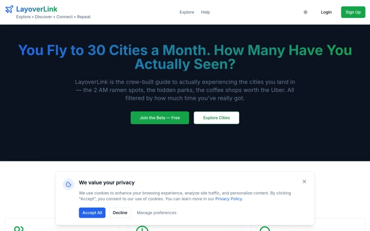 layoverlink.org screenshot