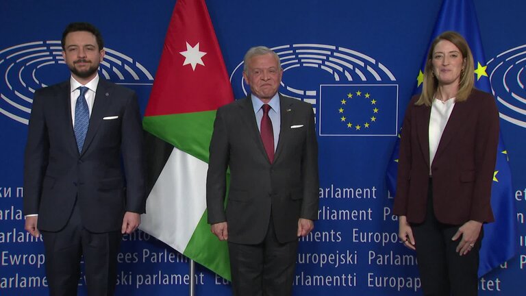 Roberta METSOLA, EP President meets with ABDULLAH II, King of Jordan, and AL-HUSSEIN, Crown Prince of Jordan