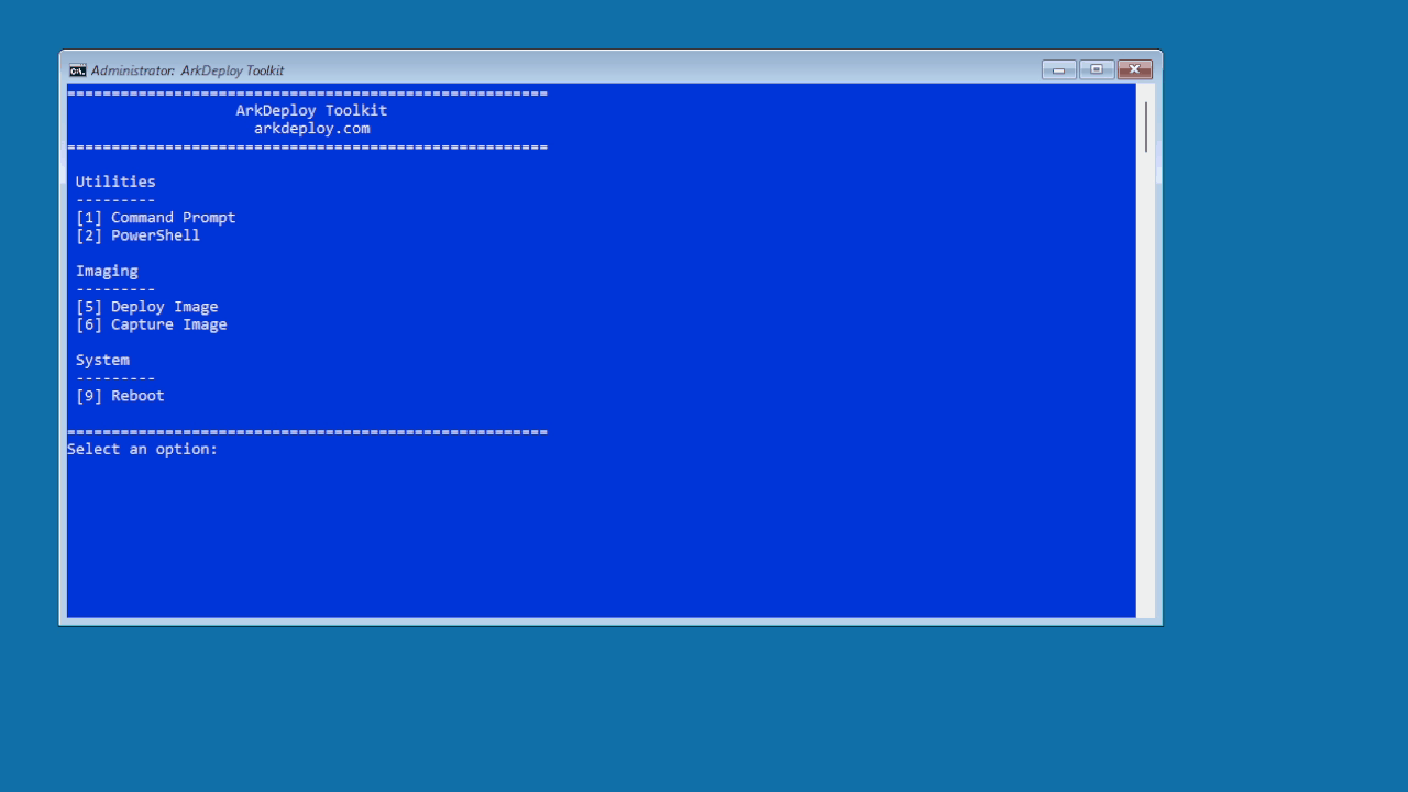 ArkDepoy Toolkit Capture Windows Image