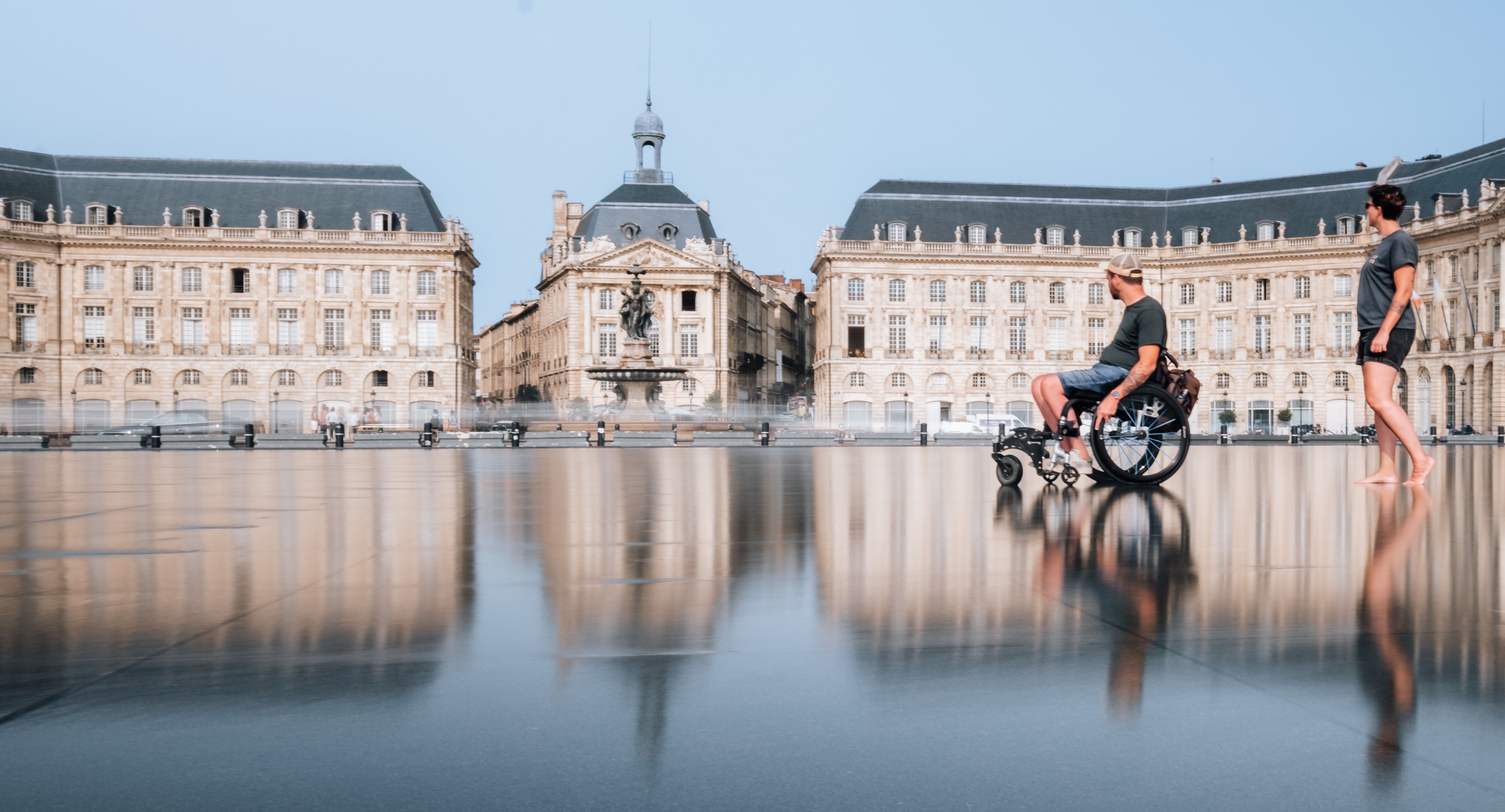 Le miroir d'eau à Bordeaux. 