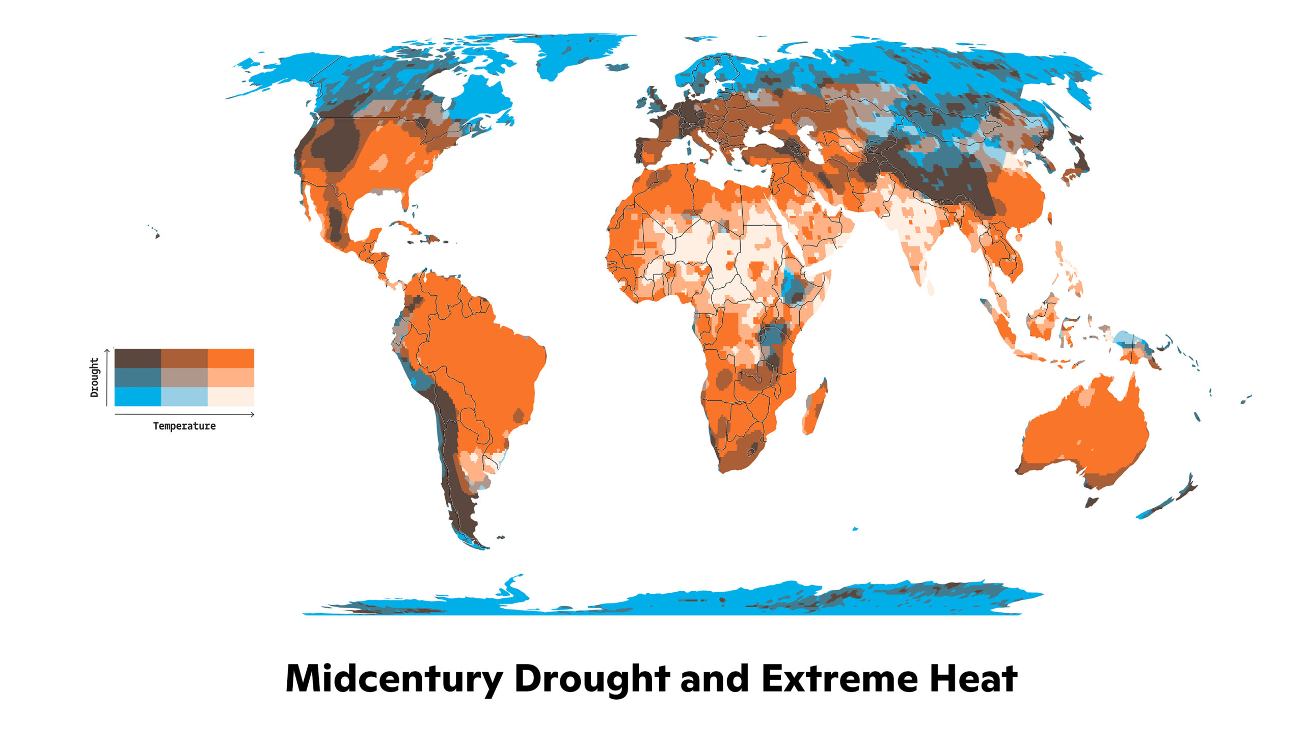 midcentury drought and extreme heat map