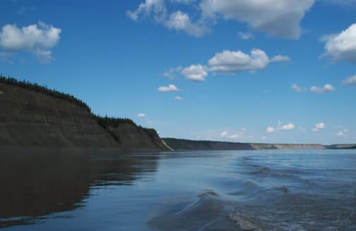 Mackenzie River near Tsiigehtchic. June 2003. Photo by Max Holmes.