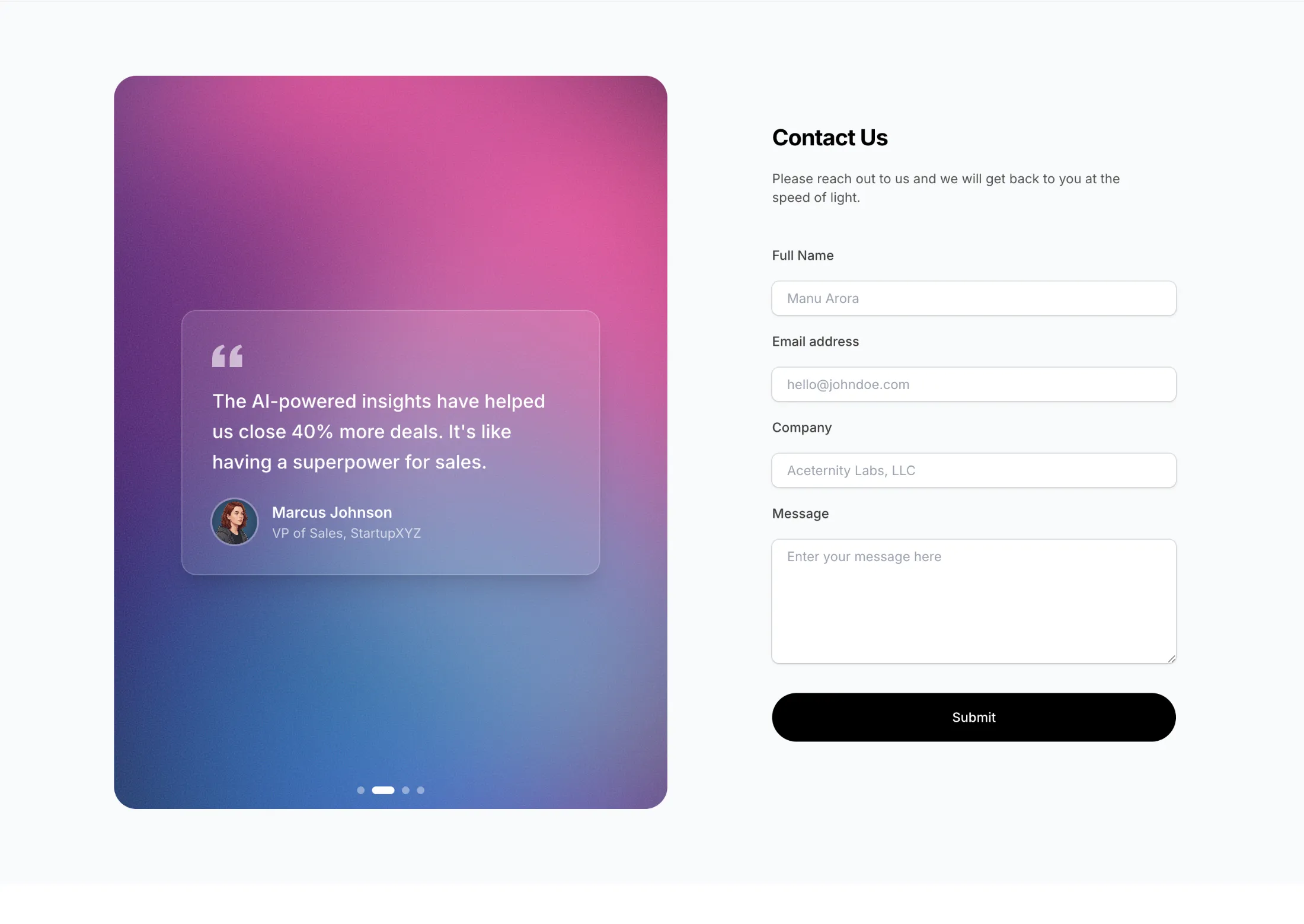 Contact with shader