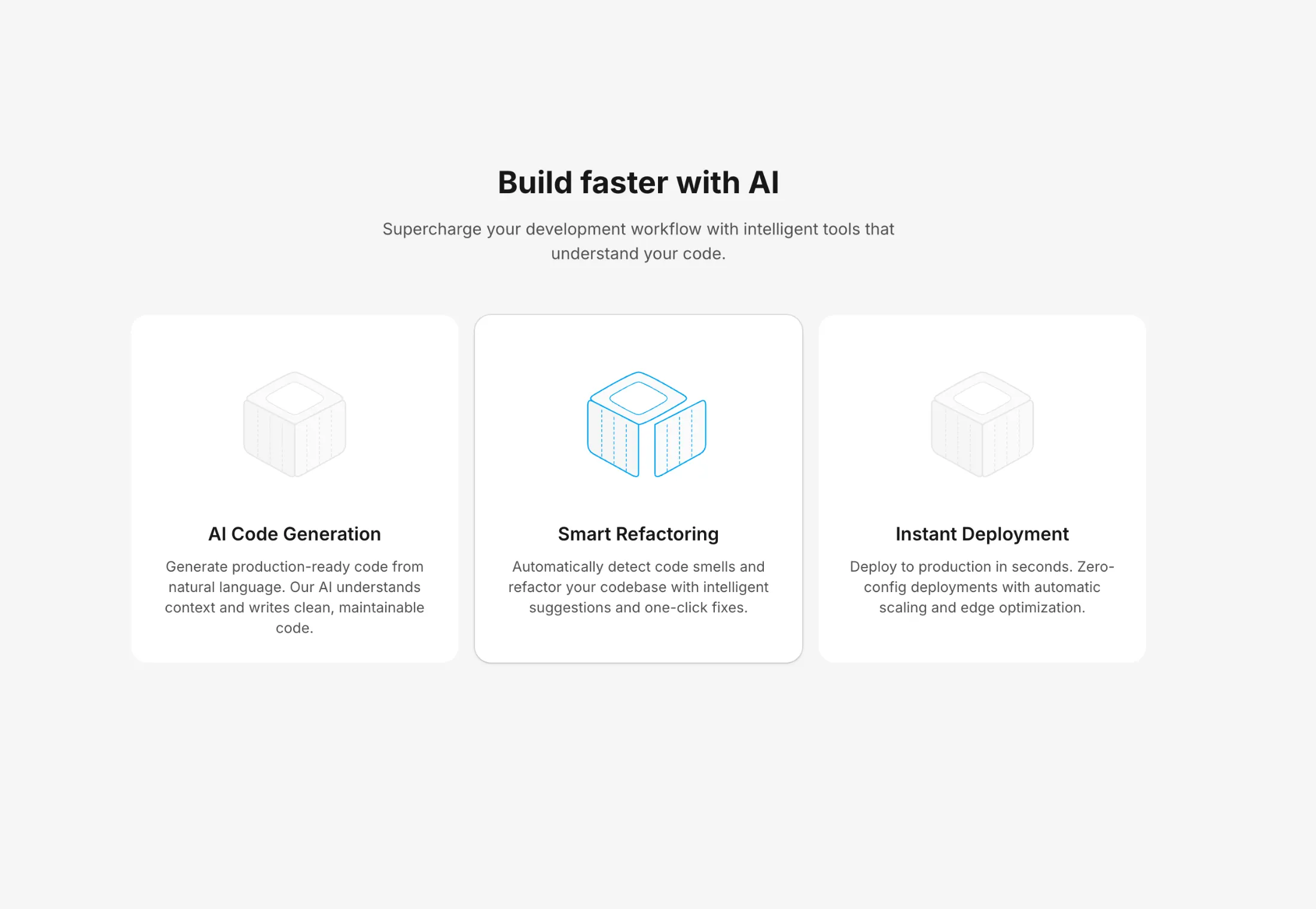Isometric feature blocks